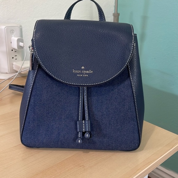 kate spade Bags Kate Spade Medium Flap Backpack Leila Denim Poshmark